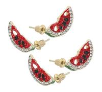 Veemoon Boucles D'oreilles Pastèque 2 Paires Élégantes En Métal Léger Fête Fille Dame Quotidien