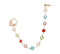 Veemoon Boucles D'oreilles pour Femmes Étoile et Lune Chaînes de Nez Pendantes sans Piercing, en Alliage de Fer Finition Dorée, Style Festival et Carnaval, Bijou Corps Fantaisie