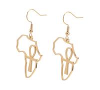 Veemoon Boucles Oreilles Africaines Pour Femmes Motif Carte De Afrique Pendantes Acier Inoxydable Doré Bijoux Ethniques Accessoires