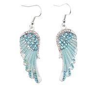 Veemoon Boucles Oreilles Ailes Anges Pendantes Pour Femme Boucles Oreilles Ailes De Fée Cristaux Délicates