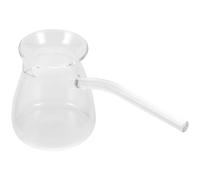 Veemoon Bouilloire à Thé en Verre Transparent 450 Ml Résistante à Haute Température Poignée Latérale Solide Récipient Portable pour Infusion de Thé Bouilloire Chauffante Domestique pour