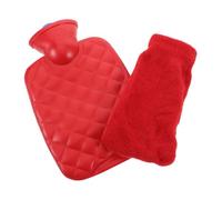 Veemoon Bouillotte à Eau Chaude 800 Ml Rouge Petit Chauffe-Mains Réutilisable en Tissu Doux pour Soulager Ventre et Pieds pour L’Hiver et Présent Saint-Valentin Bouillotte Fantaisie