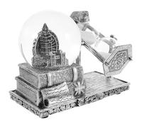 Veemoon Boule à Neige Décorative Vintage en Verre et Résine avec Sablier Rétro, Ornement Lumineux Musical pour Décoration de Bureau et Table, Objet D’Art Compact et Stable sans Pile