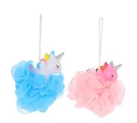 Veemoon Boule De Bain Exfoliante Licorne En Maille 2 Pièces Pour Garçon Et Filles Brosse De Bain Douce Nettoyante Corps Quotidien