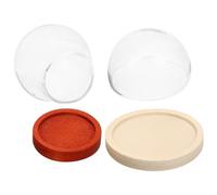 Veemoon Boule de Neige Résistant et Élégant Base en Bois Lot de 2 Pièces en Verre Dôme de Verre Décoratif pour Home Office et Créations de Pendentifs