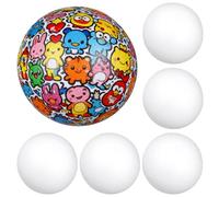 Veemoon Boules en Mousse Blanches 12 Cm pour Bricolage Garçon Et Filles, Lot De 6 Sphères en Polystyrène Solides, Matériel D'artisanat Créatif Éducatif, Décoration Fête Hiver Et Loisirs Créatifs