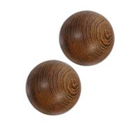 Veemoon Boules Rouges En Bois Massif 2 Pcs 5 Cm, Balles De Massage Traditionnelles En Bois Dur, Sphères Pour Relaxation Et Bien-être, Massage Manuel Pour Personnes Âgées Et Usage Maison