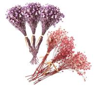 Veemoon Bouquet de Fleurs Séchées Miniatures 6pcs en Gypsophile pour Décoration de Mariage et Centre de Table, Fleurs Artificielles Ornées pour Salle à Manger