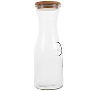 Veemoon Bouteille de Jus en Verre 1000Ml Transparente Réutilisable Fond Plat Étanche pour Boissons Lait et Jus Compatible Lave-Vaisselle Usage Quotidien et Conservation Sûre