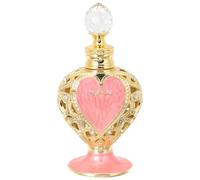 Veemoon Bouteille de Parfum Vide de Cœur Verre et Métal Rechargeable Couleur Rose Flacon D’Aromathérapie Décoratif pour Voyages Accessoire de Parfum du Moyen-Orient Ornement Élégant