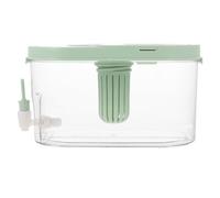 Veemoon Bouteille d'Eau Froide 4L Robinet Pichet Infuseur à Eau en Plastique ABS Vert Clair Carafe à Jus pour Réfrigérateur Récipient Grosse Capacité Boisson d'Été