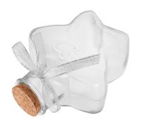 Veemoon Bouteille en Verre Décorative Étoile avec Bouchon en Liège - Grosse Taille - Bocal à Vœux Transparent pour Mariage Shower Rangement Souvenirs Flacon Artisanat Polyvalent