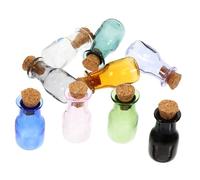 Veemoon Bouteilles en Verre Miniatures Transparentes 9 Pièces avec Bouchons en Liège - Parfaites pour Décoration - Stockage De Et Huiles Essentielles Crafting Et DIY