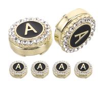 Veemoon Boutons de Manchette Lettres A Dorés, Lot de 6, Accessoires pour Smoking et Chemise Homme, Clous de Manchette Élégants pour Cérémonie et Mariage