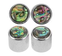 Veemoon Boutons en Métal Incrustation en Nacre Réglage Fluide du Volume Lot de 4 pour Guitare Électrique Compatibles pour Sessions Studio et Performances Live