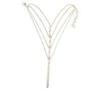 Veemoon Bracelet Chaîne à Main Pour Femme Multicouche En Perles Bague Chaîne Punk Cœur Brillant Pour Soirées Et Tenues Décontractées, Accessoire Mode Doré Taille Unique