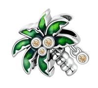 Veemoon Bracelet Charm avec Design de et Zircon Vert Breloque pour Bijoux Accessoire Mode pour Fille et Fabrication de Bijoux