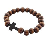 Veemoon Bracelet De Perles En Bois Fait Main Prière Croix Chanceux Hommes Perles Pierre Bijoux Perlé Catholique Fierté Corde De Prière or Bracelets Perlage Pendentif Croix En Bois