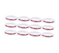 Veemoon Bracelet Drapeau National En Silicone - 6 Pièces - Bracelets En Caoutchouc De Sport Pour Événements Internationaux Course Et Match De Football Motifs Suisses