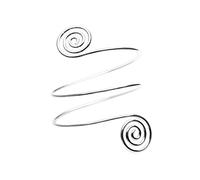 Veemoon Bracelet Manchette En Métal Argenté Spiralé Punk, Large Et Ouvert, Bijoux De Bras Pour Femme, Style Original, Résistant à La Décoloration, Accessoire Mode Polyvalent Pour Sorties