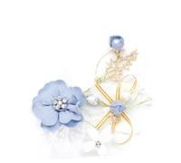 Veemoon Bracelet Poignet Décoratif Avec Nœud Et Perles Pour Demoiselle Honneur De Mariage Dentelle Bleu