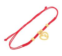 Veemoon Bracelet Serpent Tissé Main en Corde Rouge Ajustable Breloques Zodiaque Chinois Cœur et Lapin, Bracelet D'amitié Amulette pour Nouvel An, Présent Élève