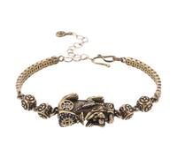 Veemoon Bracelet Vintage en Laiton Pi Yao pour Couples, Motif Mythique Feng Shui, Taille Ajustable, Présent Saint-valentin et Nouvel An, Bijou Traditionnel Protecteur pour Amoureux