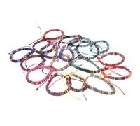 Veemoon Bracelets Colorés Tissés la Main Style Bohème en Corde de Coton et Fil Ciré, 18 Pièces Ajustables Symbolisant L'amour et L'amitié, pour Plage et Fête