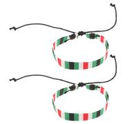 Veemoon Bracelets Palestiniens en Corde de Coton Lin, 2 Pièces, Longueur Ajustable et Confortables, Style Distinctif et Élégant pour Femmes