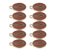 Veemoon Breloques en Alliage Forme Grain de Café Argenté, Lot de 10 Pièces Effet Goutte d'Huile, Mini Pendentifs Décoratifs pour Fabrication de Bijoux DIY, Bracelets et Boucles