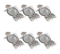 Veemoon Breloques Hibou en Cristal Argentées 25mm 6 Pièces | Alliage et Verre, pour Collier ou Boucles D’oreilles, Usage DIY Mariage et Cérémonie