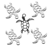 Veemoon Breloques Tortue En Acier Inoxydable Miroir Creux 5 Pièces Breloques Pour Bijoux Loisirs Créatifs Fabrication Bracelets Et Colliers Accessoires Artisanaux Présent Anniversaire Univers Créatif