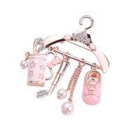 Veemoon broche corsage accessoires en strass pour femmes mesdames étiqueter broche en forme de cintre épingle à de style coréen Alliage de zinc rose