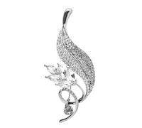 Veemoon Broche De Mariage Étincelante En Alliage Argenté Pour Femmes Fête Et Cérémonies Accessoire De Robe Unique Couleur Blanc Nacré