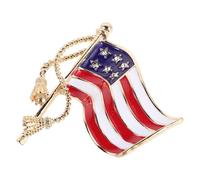 Veemoon Broche Drapeau Américain Épinglette Décorative avec Cristaux Scintillants, Métal Léger et Robuste, Accessoire Unisexe pour Fête de L’indépendance, Memorial Day et Célébrations
