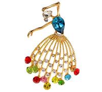 Veemoon Broche Éléganter Femme Pin De Mode Fille Danseuse Rhinestones Accessoire Délicat Pour Vêtements Et Costumes