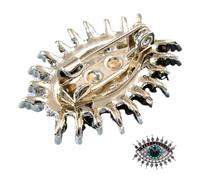 Veemoon Broche Épinglette Œil Maléfique en Métal avec Cristaux, Broche Bijou Décorative pour Manteau, Chapeau ou Paquet à Dos, Accessoire de Fête Élégant et Vintage, 1 Pièce