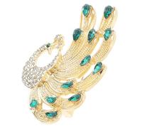 Veemoon Broche Phénix broche animal pour femme broche animal oiseau épingle de paon bijoux de paon Alliage de zinc Vert