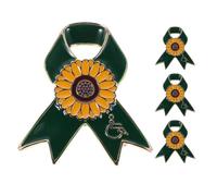 Veemoon Broche Tournesol en Alliage 4pcs pour Sensibilisation au Handicap Épingle à Châle Verte, pour Événements Caritatifs et Activités de Bénévolat