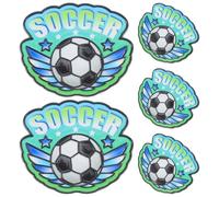 Veemoon Broches Football en Alliage de Zinc 5 Pièces, Insignes Décoratifs Sport pour Fans, Épingles de Fête Thématique Football, Accessoires Souvenirs Équipe, Présent Fan de Foot