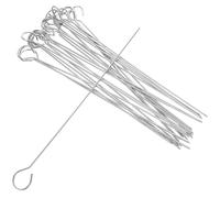 Veemoon Brochettes en Acier Inoxydable 30 Pièces 2,5 X 20 Cm, Aiguilles à Rôtir Réutilisables pour Barbecue, Pique-viande Solide, Outil de Grillade Polyvalent pour Cuisson en Plein Air