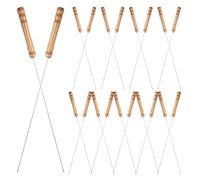 Veemoon Brochettes en Acier Inoxydable avec Manche en Bois Lot de 20 Pièces 33 CM Brochettes Rondes pour Barbecue et Grillades Ustensiles de Cuisson Polyvalents pour Viande et Légumes
