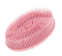 Veemoon Brosse de Bain en Silicone Double Face, Brosse de Lavage pour Bébé, Rose, Cordon Suspendre, Corps Tête, pour Bébé et Garçon et Filles, Peau Sensible