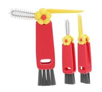 Veemoon Brosse De Nettoyage pour Bouchon Et Couvercle Petit Modèle, Plastique Robuste, Double Tête, Portable, Cuisine Et Ménage, Lot De 3 Pièces Rouge