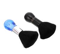 Veemoon Brosse de Salon de Coiffure 2 Pièces pour Cheveux Cassés, Balai à Poussière Ergonomique Poils Denses, Outil Professionnel de Nettoyage pour Cou, Usage Salon et Barbier, Bleu