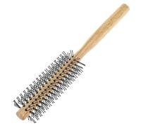 Veemoon Brosse Rotative en Bois Poils en Nylon pour Coiffage à Domicile, Mini Taille Fine, Peigne à Rouleaux pour Cheveux Femme, Volume et Boucles Salon Compact