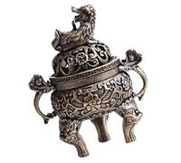 Veemoon Brûleur de Parfum Rétro en Laiton Vieilli Décoration D’Intérieur Sculptée de Lion Porte-Parfum pour Bureau Salon Contemplation et Bien-Être Accessoire Artisanal Chic