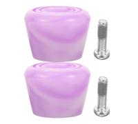 Veemoon Butées de Rechange pour Patins à roulettes en PU Haute Élasticité, Frein Mixte Violet et Blanc, Accessoire 2 Pièces Vis, Bloc de Frein Antidérapant pour Patinage Couleur Aléatoire