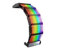 Veemoon Câble d'alimentation RGB 24 Broches Argb pour Pc, Extension Gainée, Compatible Gpu, Éclairage Synchronisé, Usage Informatique, Design Professionnel, Noir Multicolore Lumineux