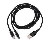 Veemoon Câble de Chargement USB Type-c pour Téléphone Portable, Style Pratique, Charge Rapide et Transfert de Données, Compatible Appareils Mobiles, Noir Tressé en Nylon, Usage Bureau et Voiture